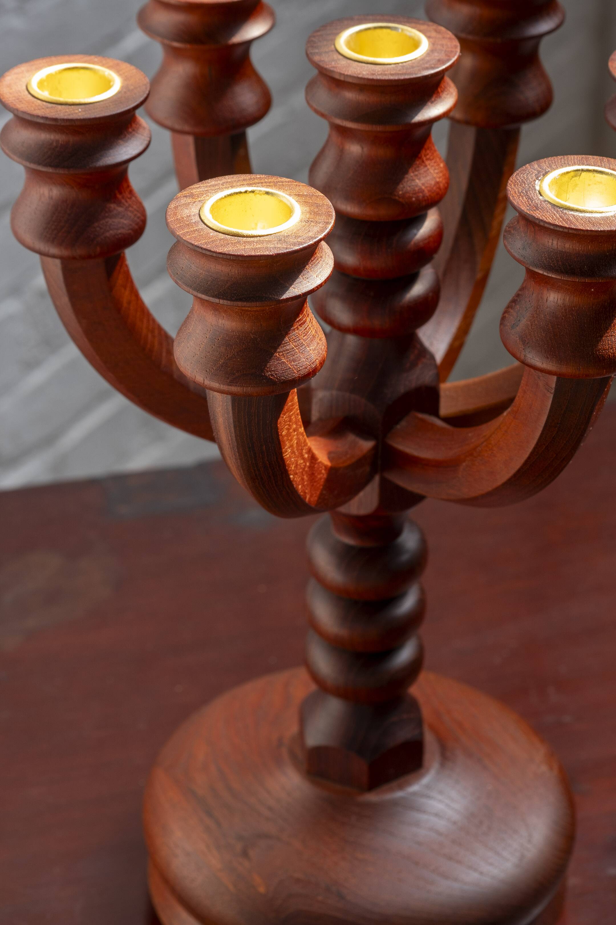 Midcentury Teak Candleholder for 7 candles, 1960s Denmark