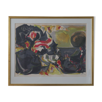 Bata Mihailović, Horizon, colour lithograph, 1976, framed