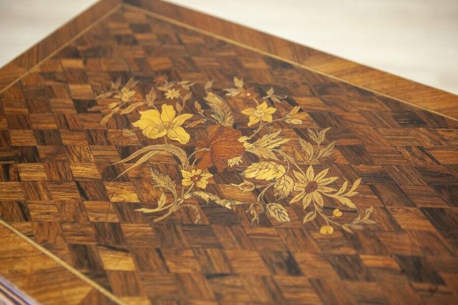 Early 20th Century French Mahogany & Walnut Marquetry Side Table, 1910th
