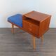 Bench Norwegian Phone Teak and blue fabric, Vintage Scandinavian 1970s