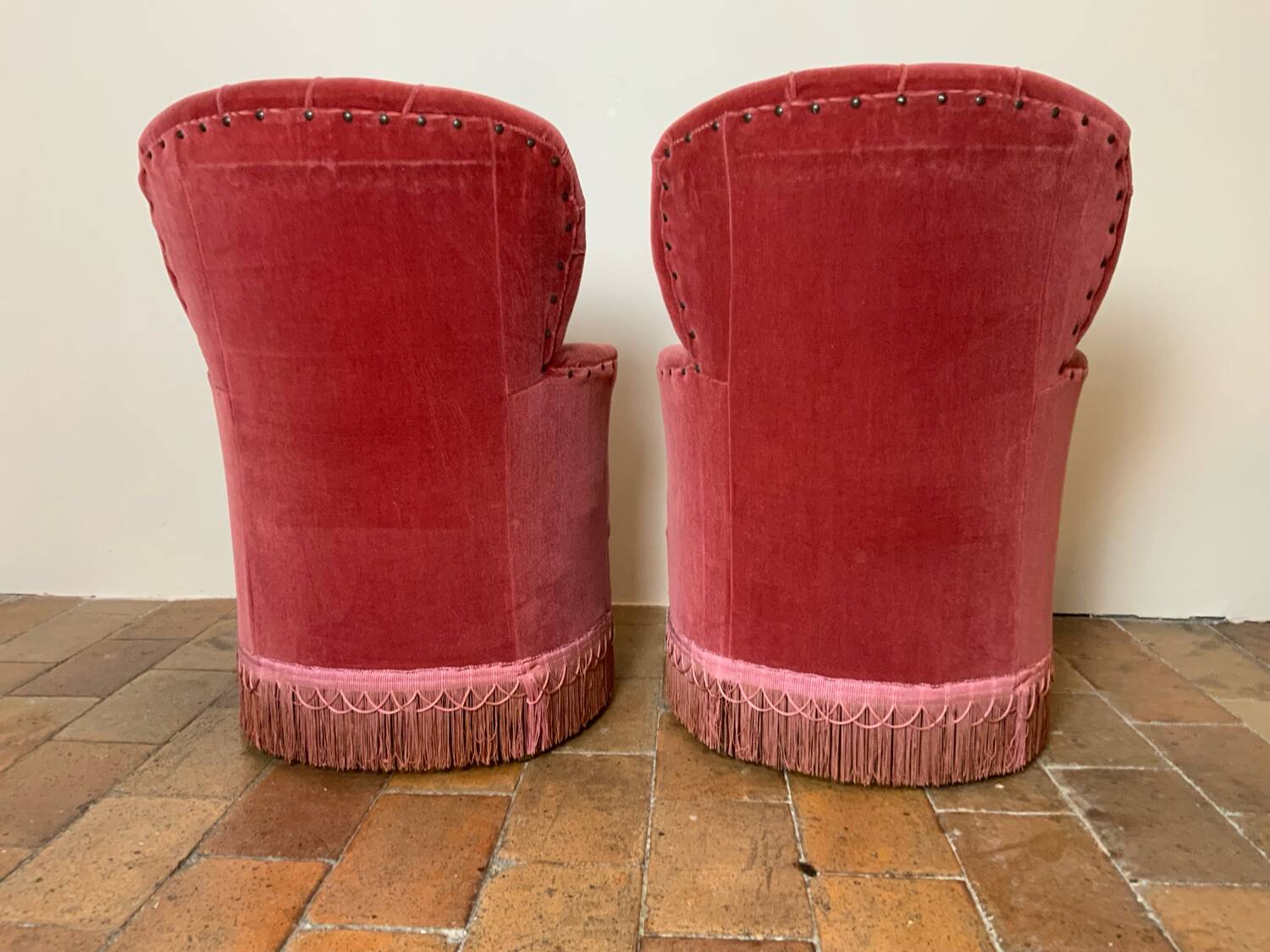 Pair of toadstool armchairs