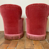 Paire de fauteuils crapaud