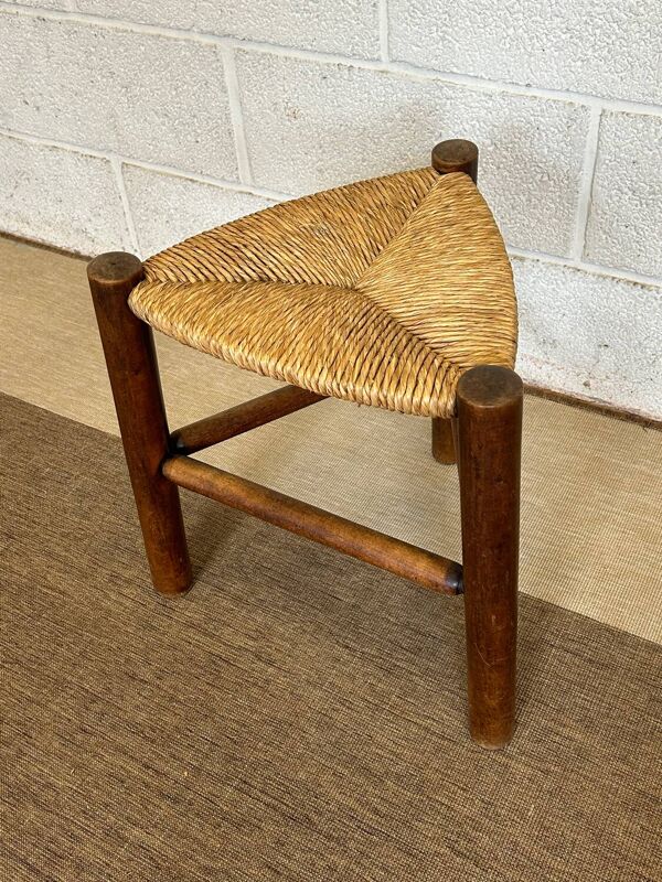 Tabouret paillé triangle