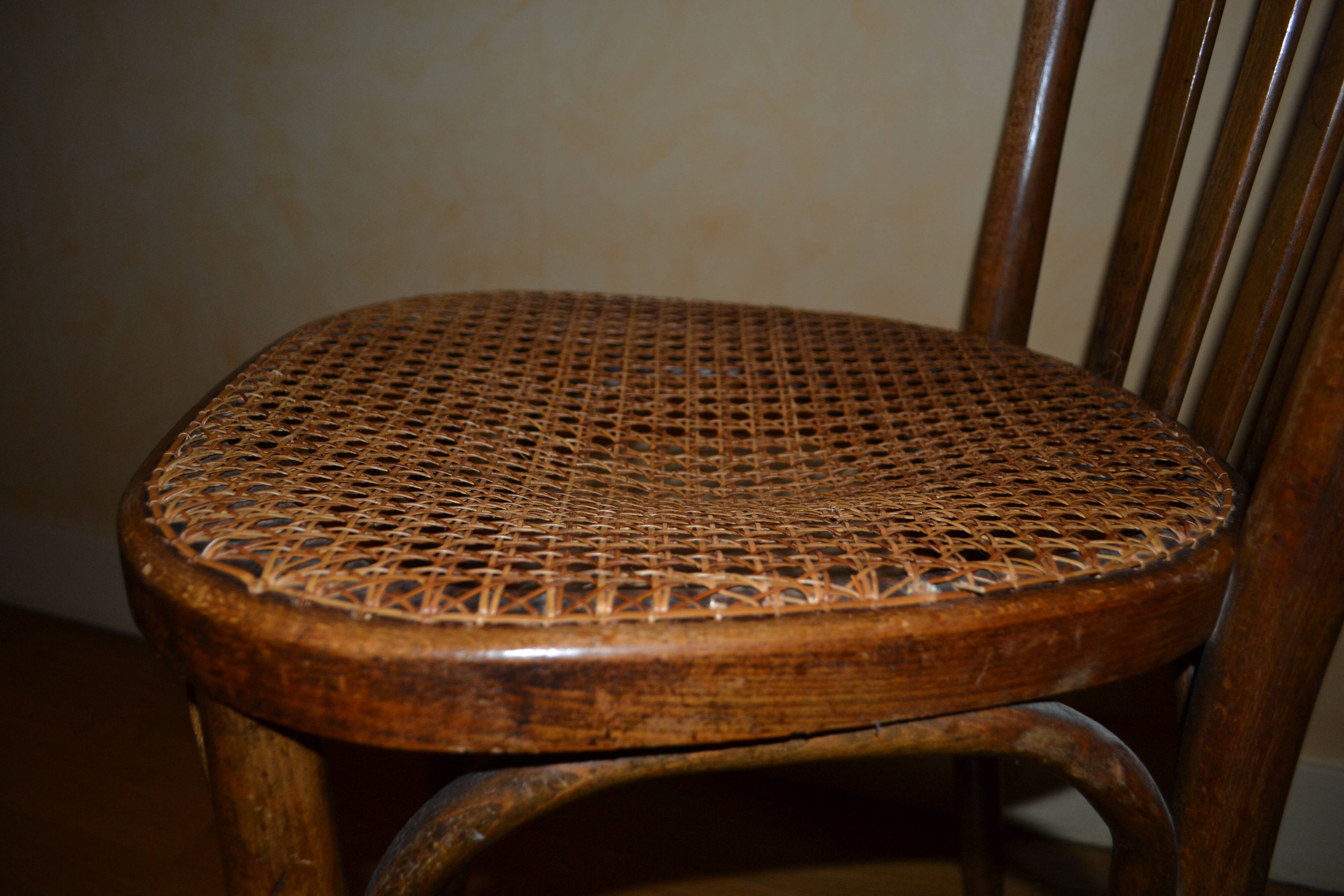 Wood and cane desk chair