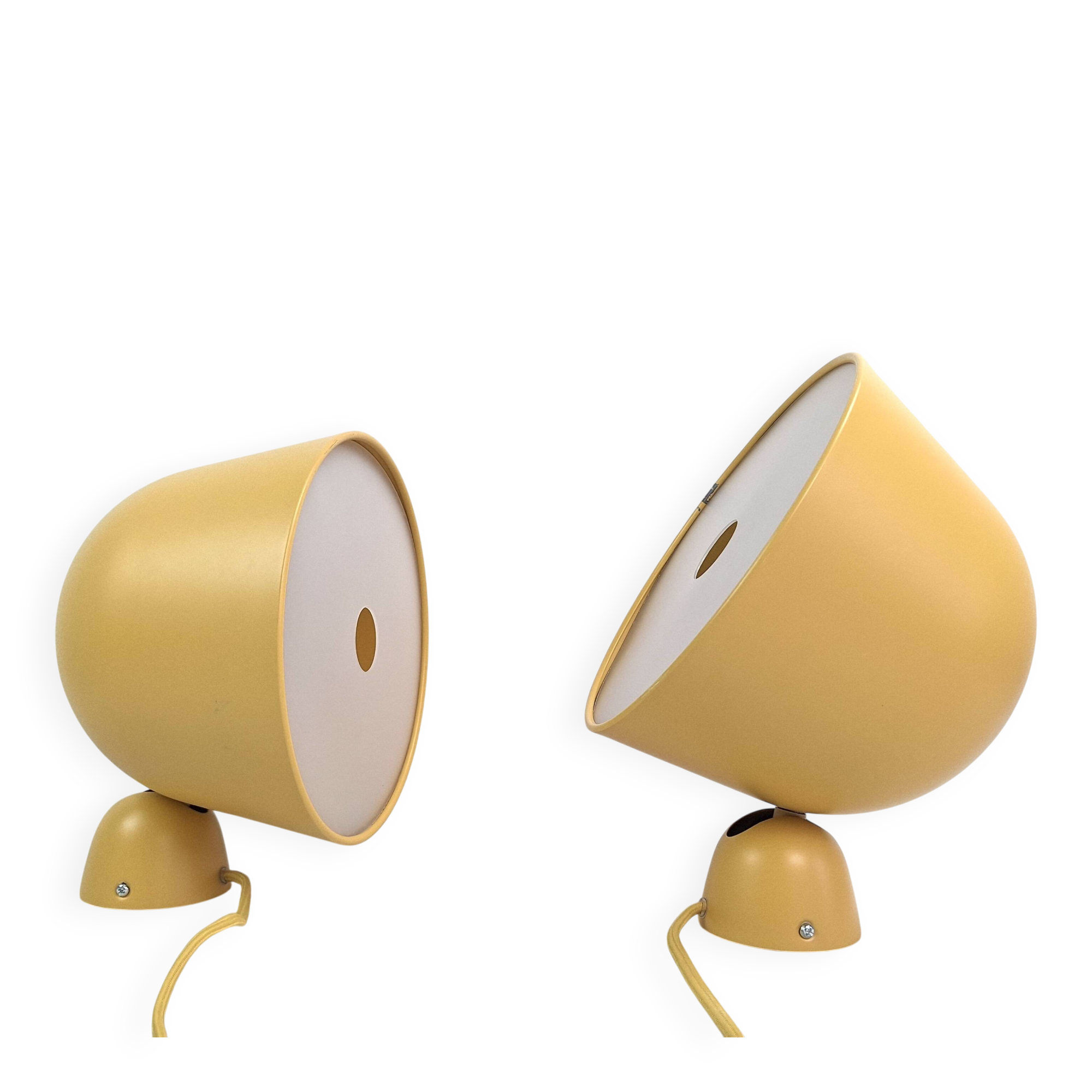 Pair of vintage space age adjustable bedside wall lights