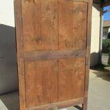 Large linen wardrobe in walnut and burl, Louis Philippe