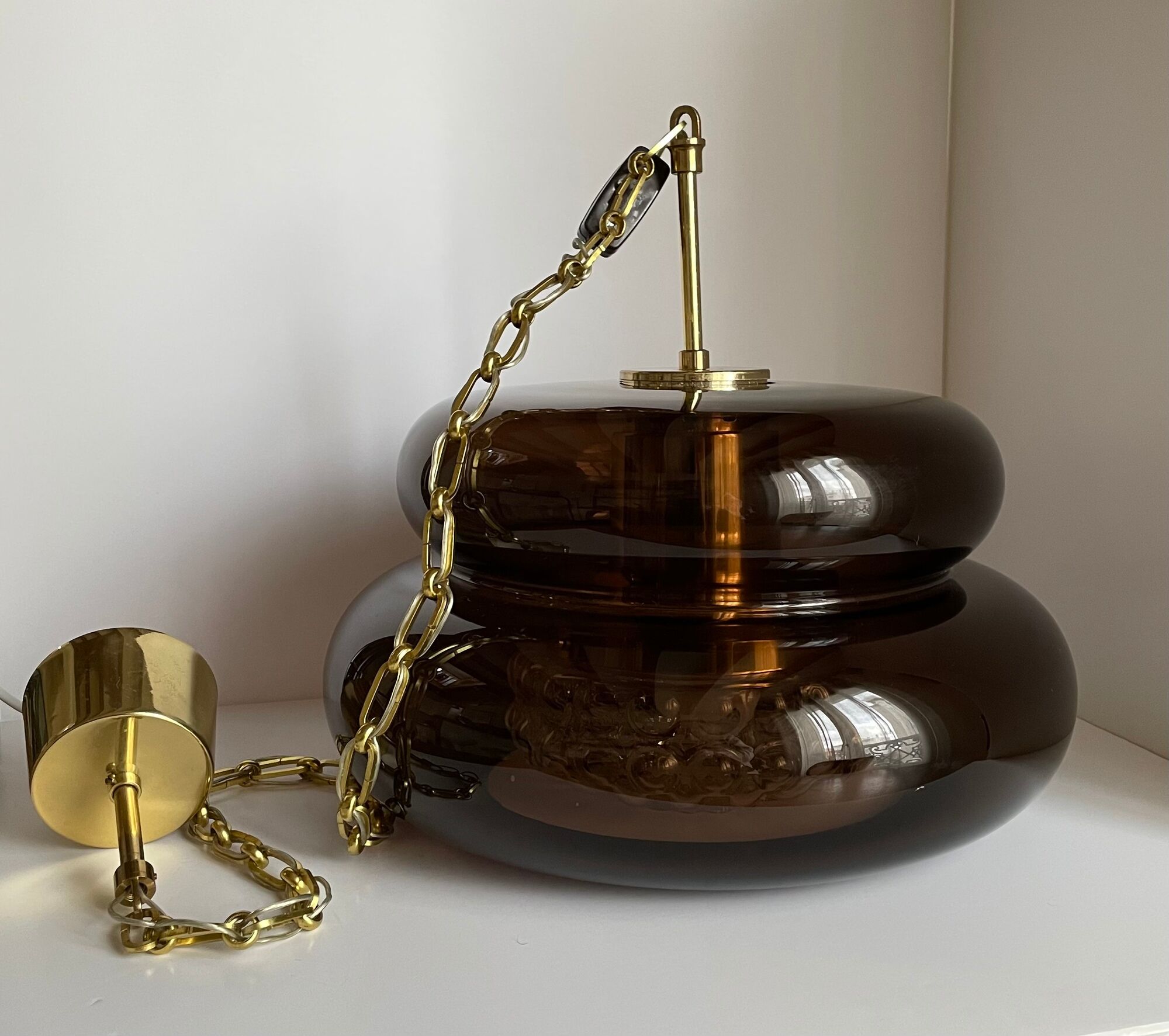 Vintage scandinavian pendant lamp "bubblan" design carl fagerlund ,orrefors, sweden