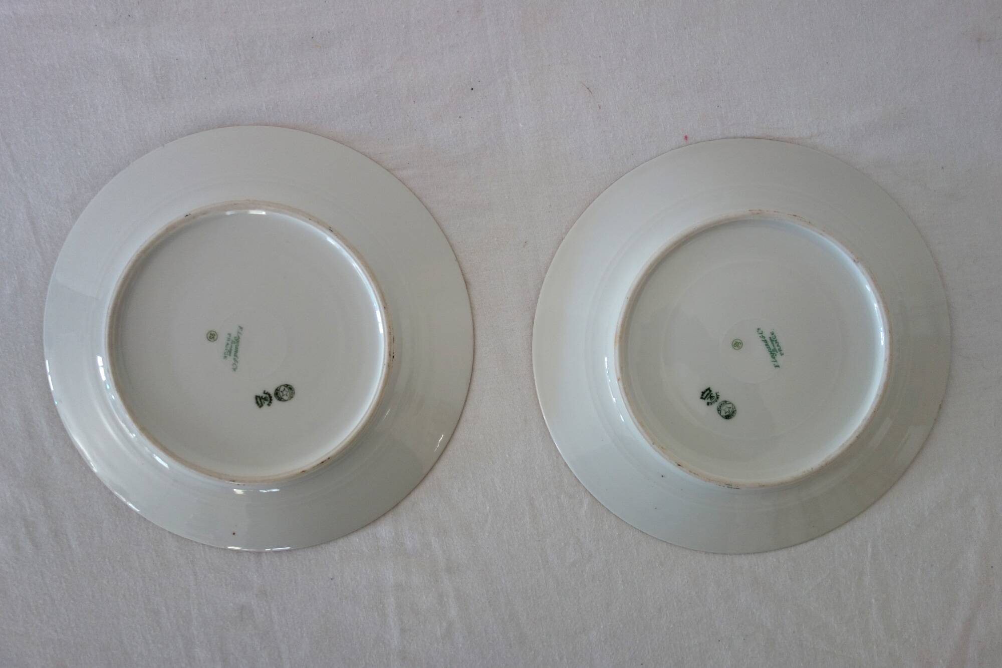 2 dinner plates, soup plates, dessert plates and Legrand Limoges 1920 relish dish