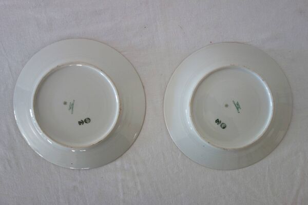 2 assiettes plates, creuses, dessert et ravier Legrand Limoges 1920