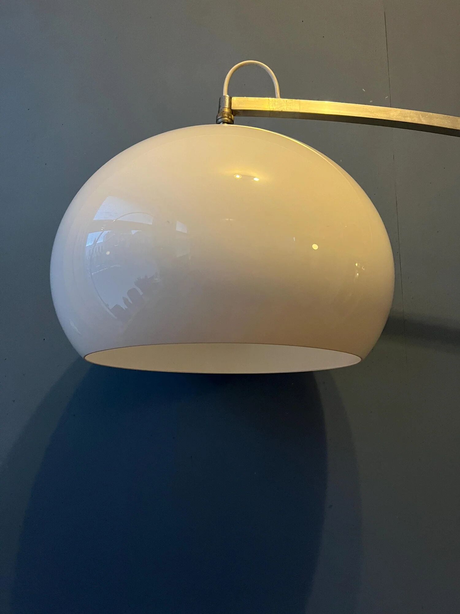 Vintage space age arc floor lamp in style of Guzzini