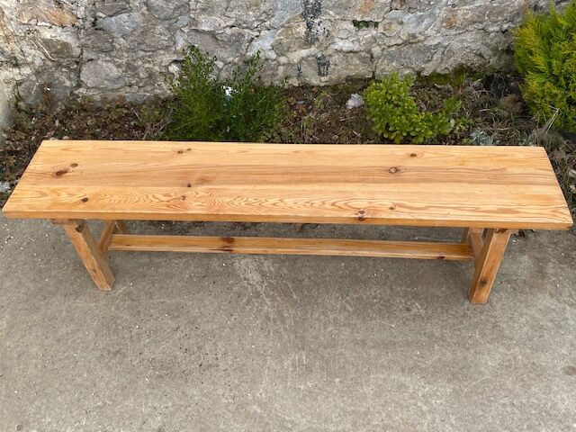 Solid wood farm bench