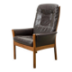 G-Möbel Chocolate Brown Leather Scandinavian Lounge Chair, Sweden, 1960s.