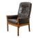 G-Möbel Chocolate Brown Leather Scandinavian Lounge Chair, Sweden, 1960s.