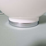 Space Age table lamp in white opaline and chrome metal, 1970