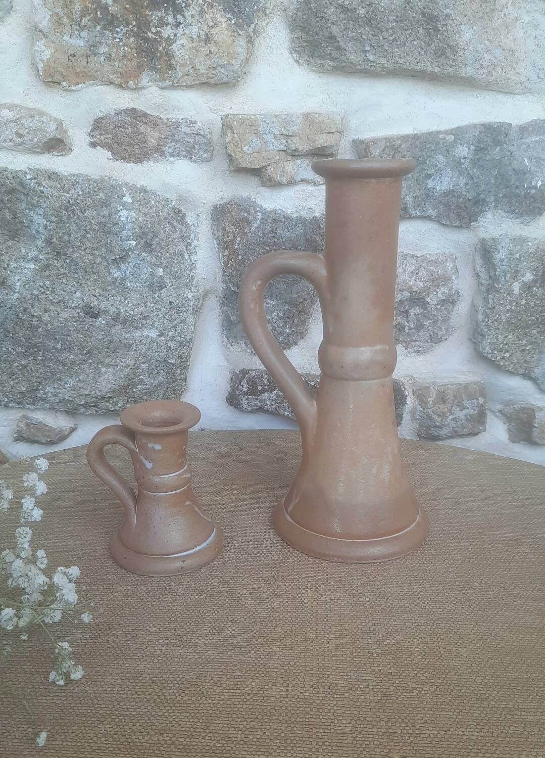 Stoneware candle holder