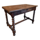 Table française en noyer avec pieds torsadés, fin du XIXe siècle