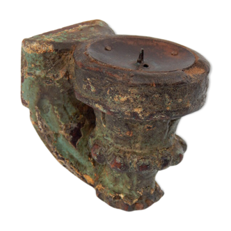 Candlestick recycled wall teak piece architecture India