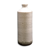 White enamelled sandstone bottle-shaped vase