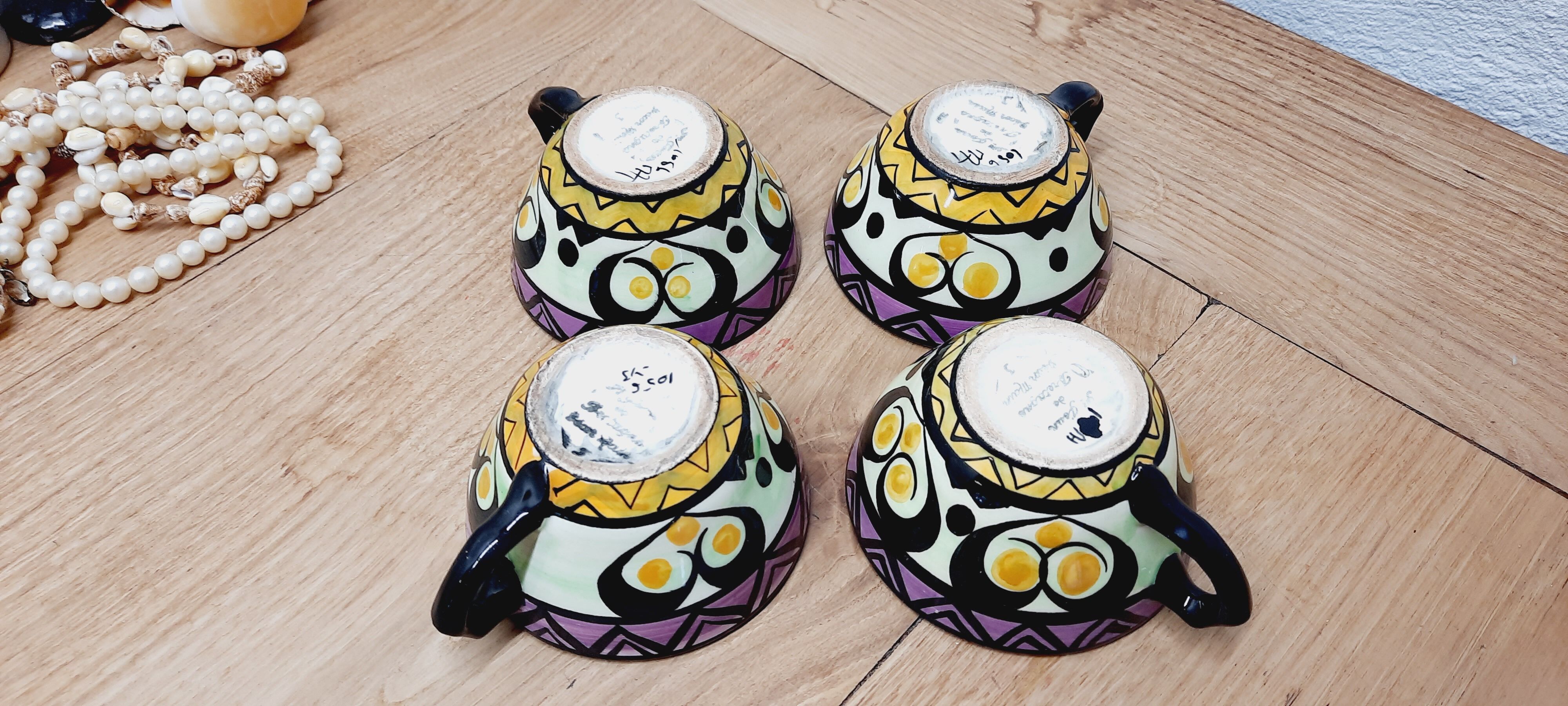 Lot 4 ceramic cups Saint Jean