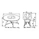 Ensemble Table et fauteuils de jardin blanc bleu
