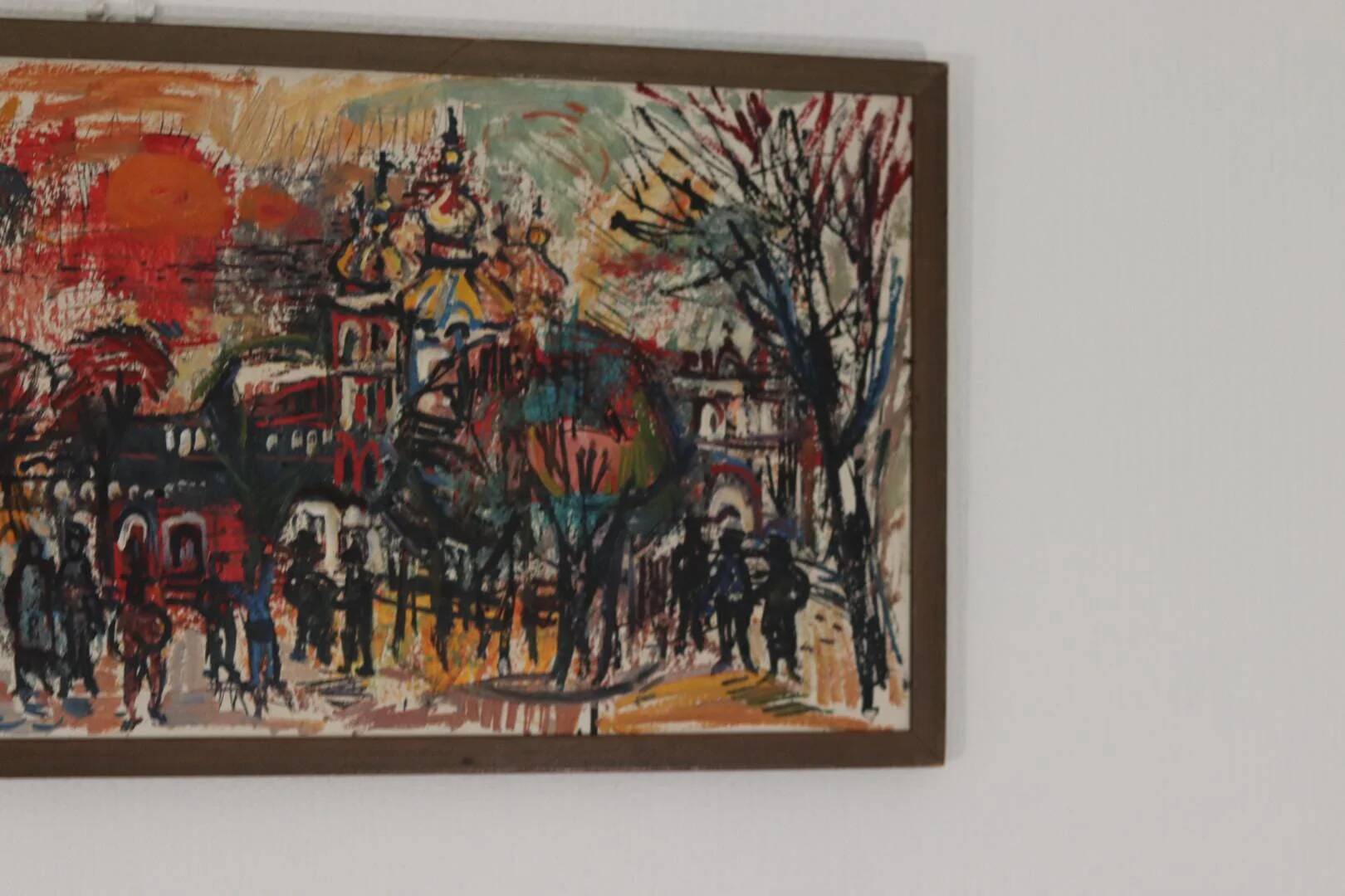 Huile sur panneau suédoise « De Leningrad » de Sven Olsson