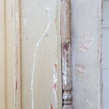 Old moulded woodwork door with 18th /19th round glass