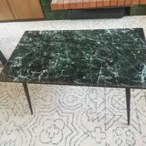 Table basse vintage résine aspect marbre