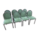 1970 design chair in green suede and chrome