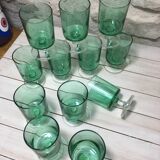 12 Vintage cavalier glasses green color ht 9 cm luminarc France