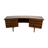 Mid Century Retro Vintage Walnut executive Desk by Morris of Glasgow curved