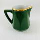 Bistro Coffee Service Cups Saucers and Green Faceted Milk Jug