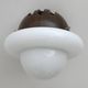 Pair of Mid-Century Modern Italian Opaline Glass and Wood Sconces, 1960s