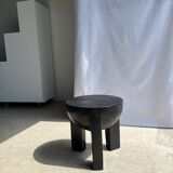 Monoxyl sofa end in black mango tree tripod half-sphere tray h:45 d:44
