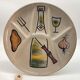 6 hand-decorated burgundian fondue plates in ceramic