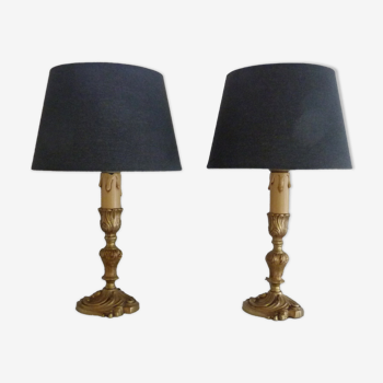 Paire de lampes bougeoirs