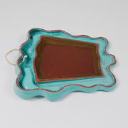 Art Deco wall mirror Theatre in terracotta by Gmundner Keramik, Austria, 1930s
