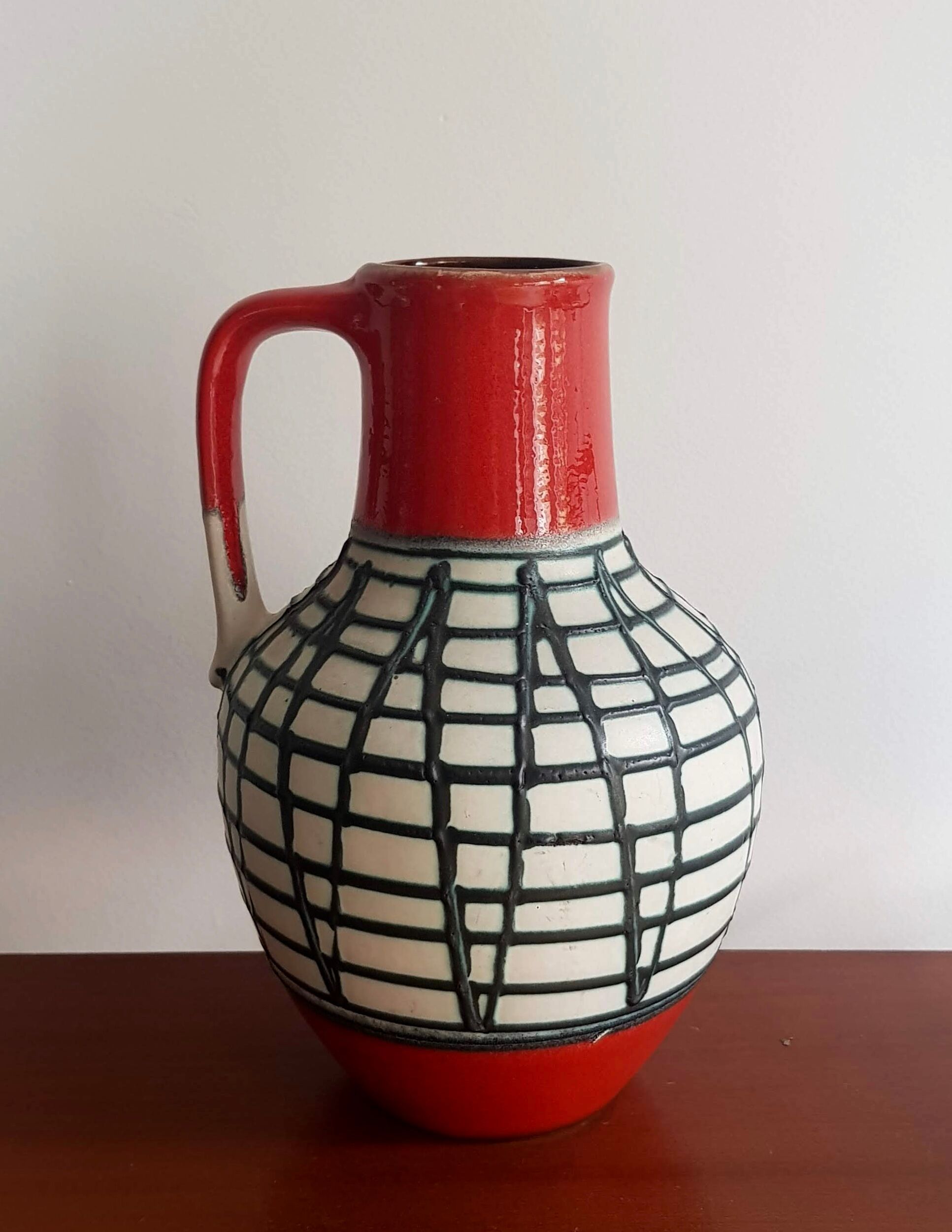 Red and green vase West Germany