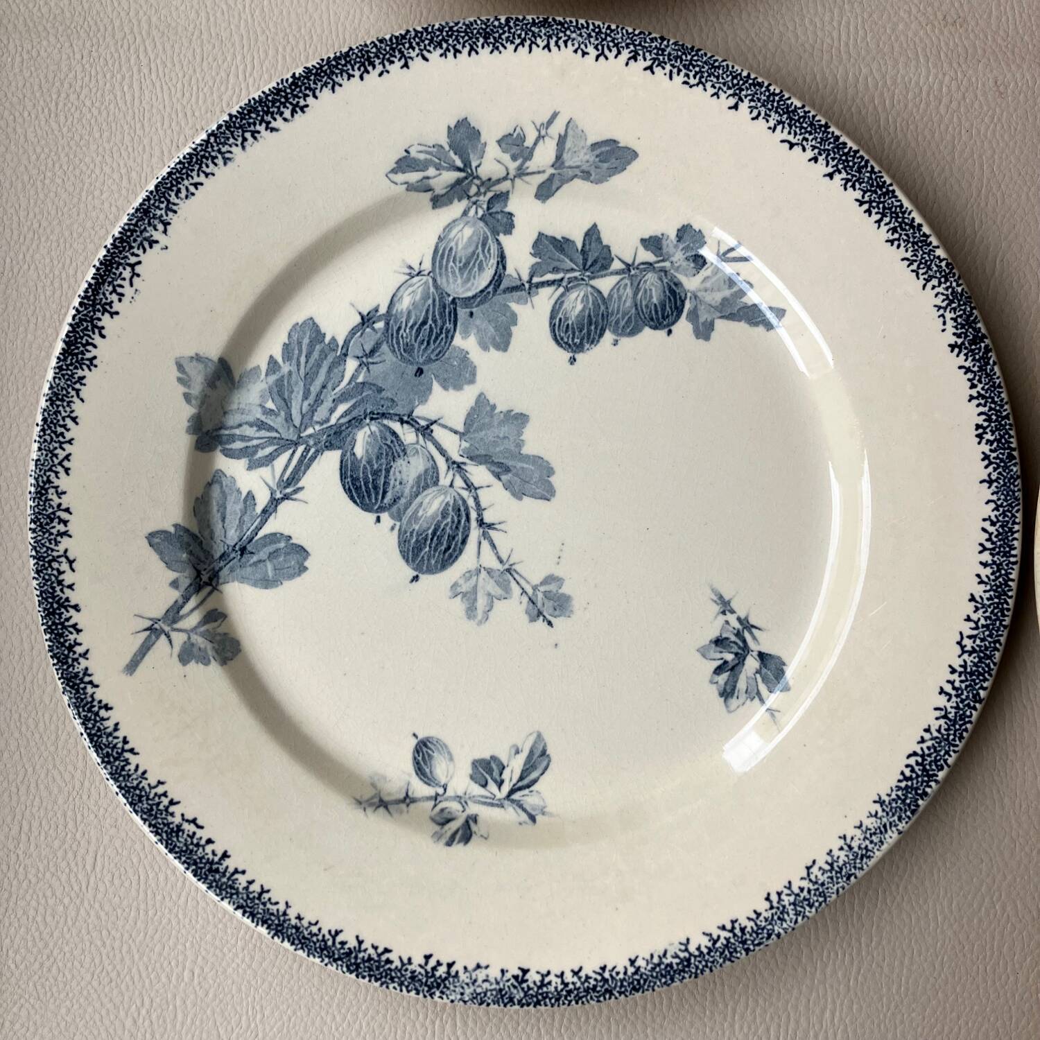 Lot de 4 assiettes plates Groseilles de Sarreguemines