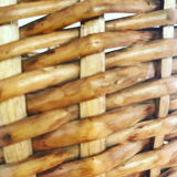 Vintage tripod planter in wicker and rattan