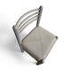 5 x dining chairs / light grey wooden frame / leather seat / Germany 1970s / labeled "ideen für kuchen - innenarchitektur"