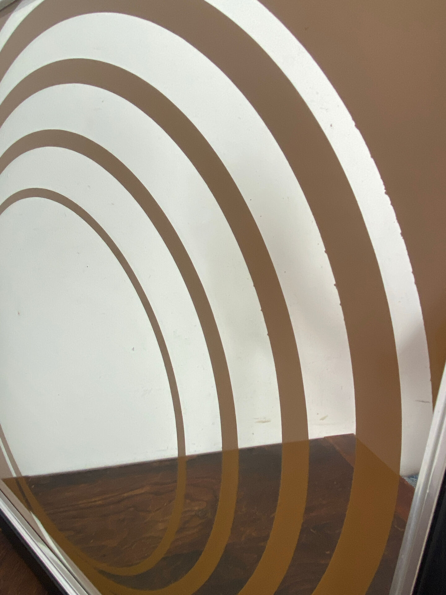 Grand miroir  Op Art, années 70,  Made in England