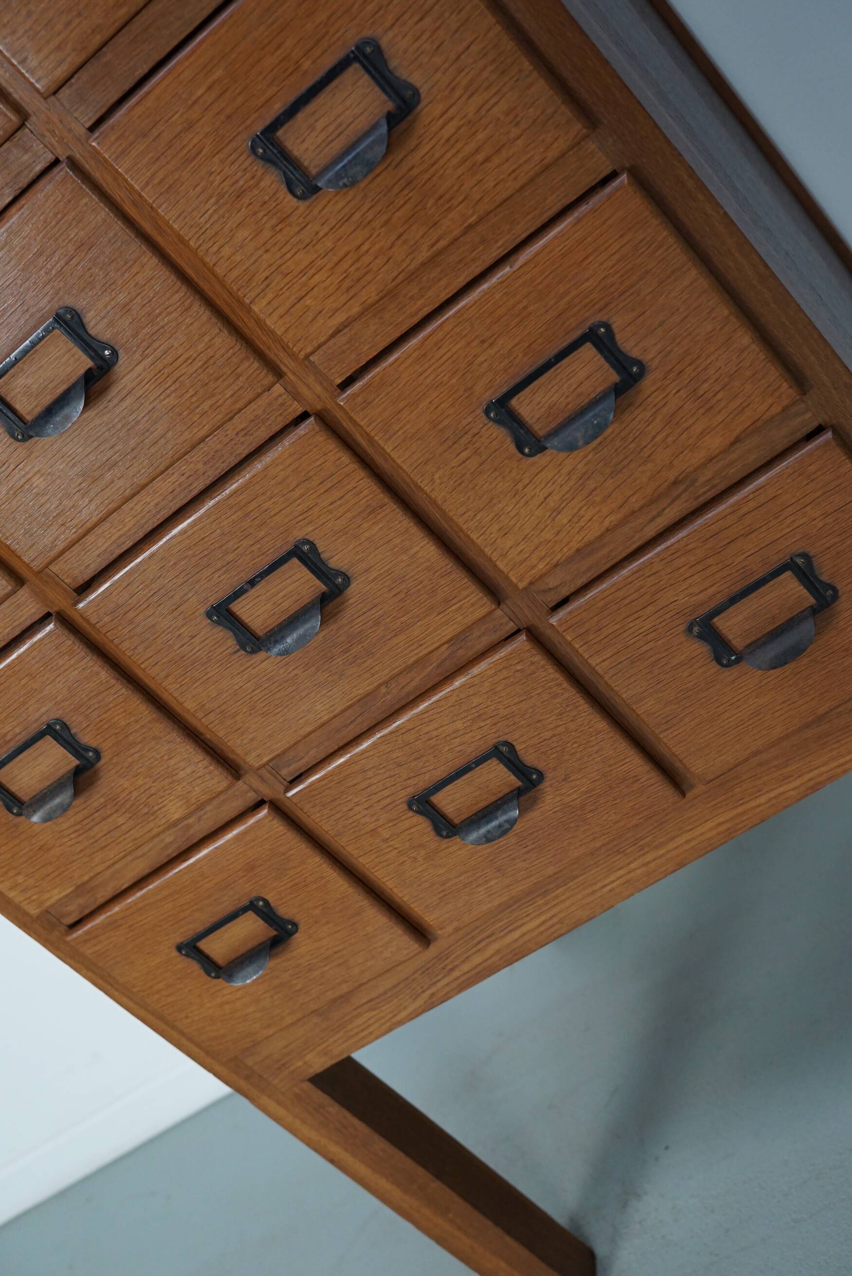 Vintage Dutch Oak Apothecary / Filing Cabinet, 1930s