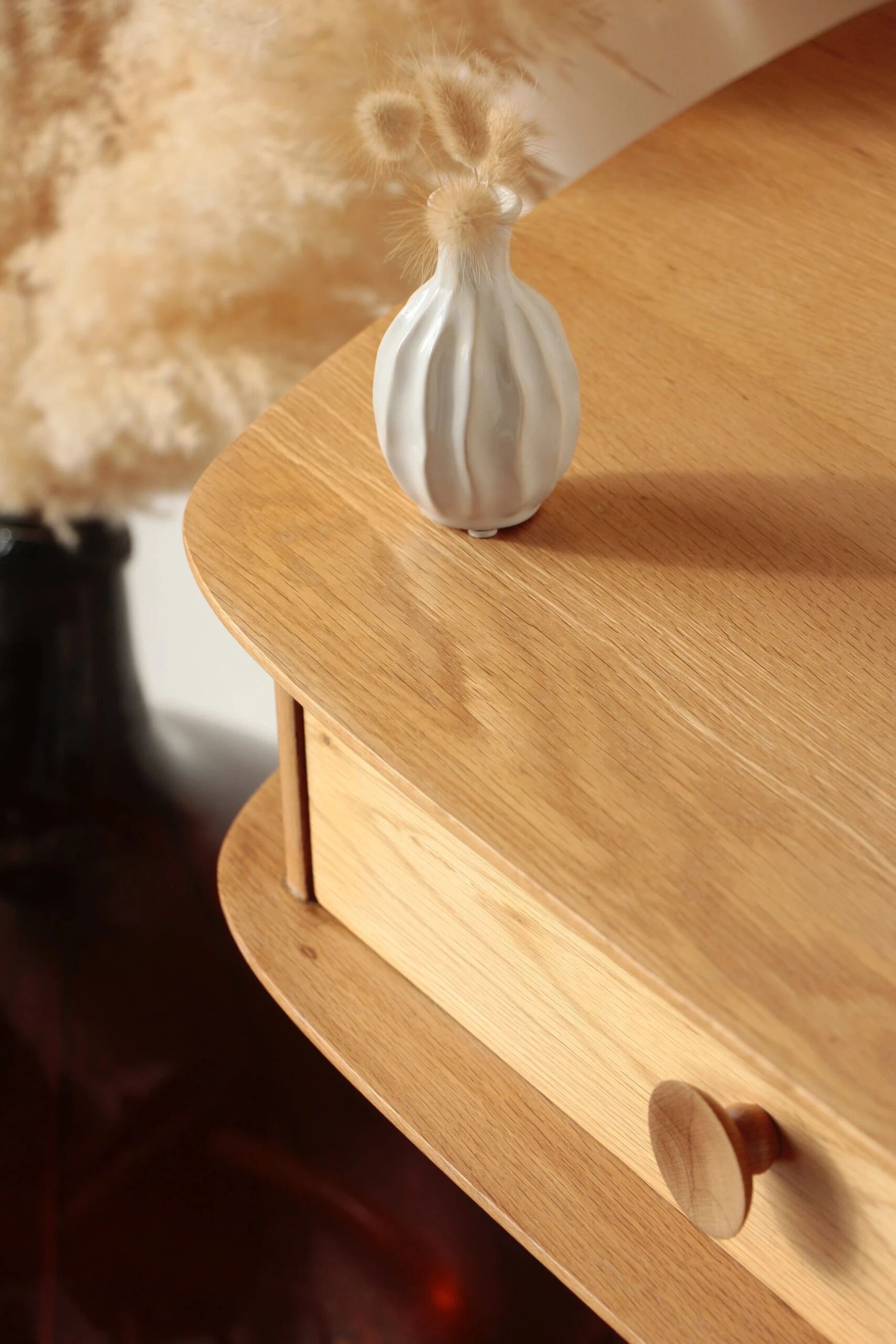 Solid oak tripod console table – vintage & restored