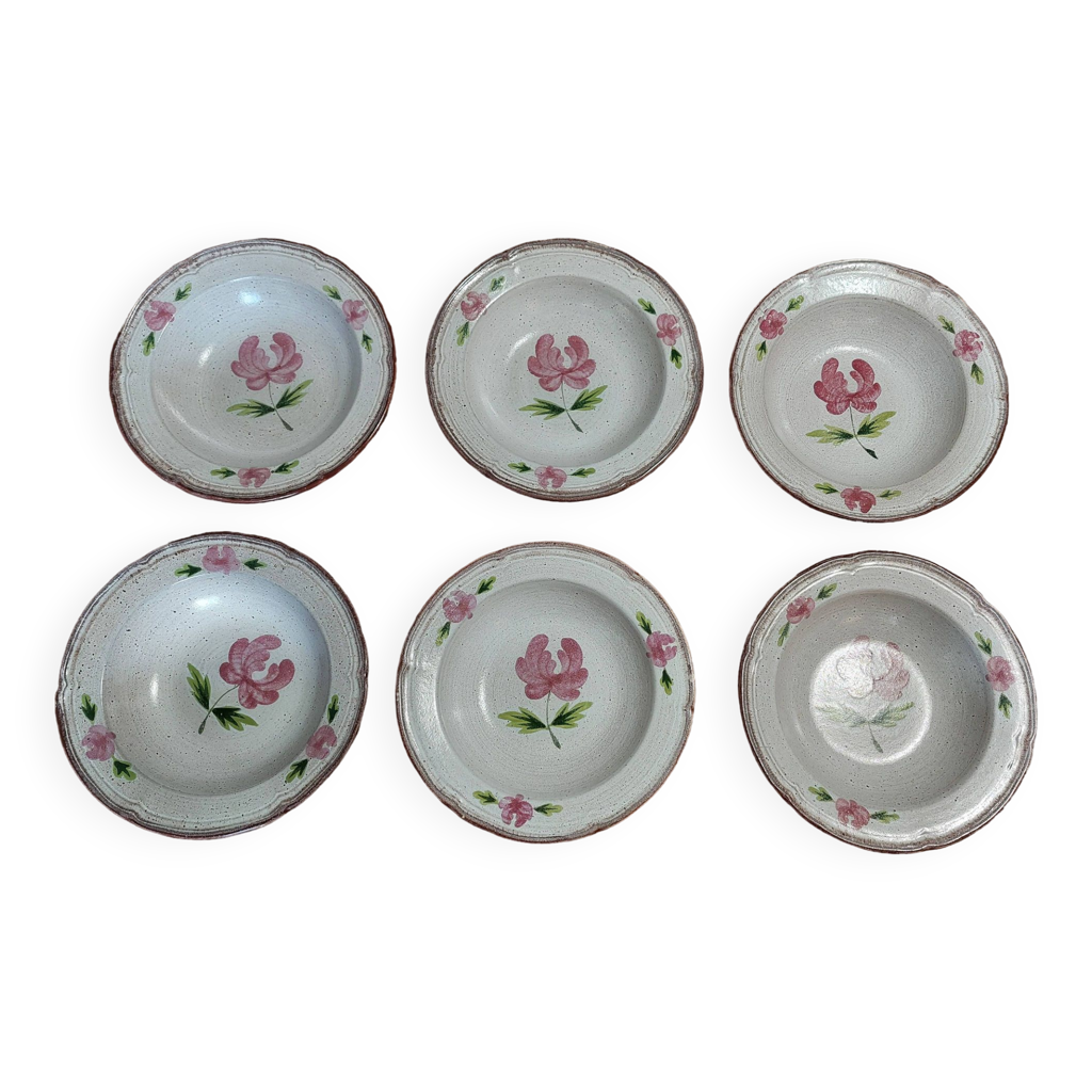 LOT SERVICE À Huîtres Longchamp Coquillages Barbotine plat & 6 assiettes EUR 49,90 - FR