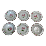 Deep plates series of six Niderviller stoneware, 20th century Cassandre decoration