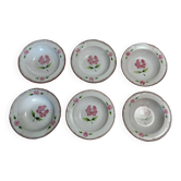 Assiettes creuses série de six grès Niderviller décor Cassandre XXème