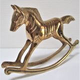 Vintage brass rocking horse 70