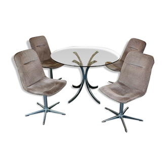 4 chaises & table des années 60