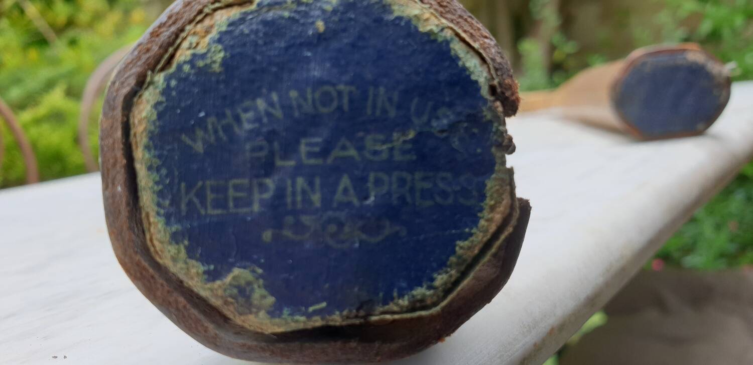 Pair of old tennis rackets circa 1930