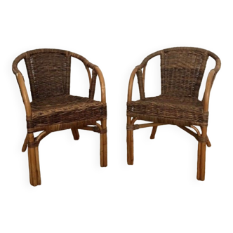 Set of 2 rattan chairs